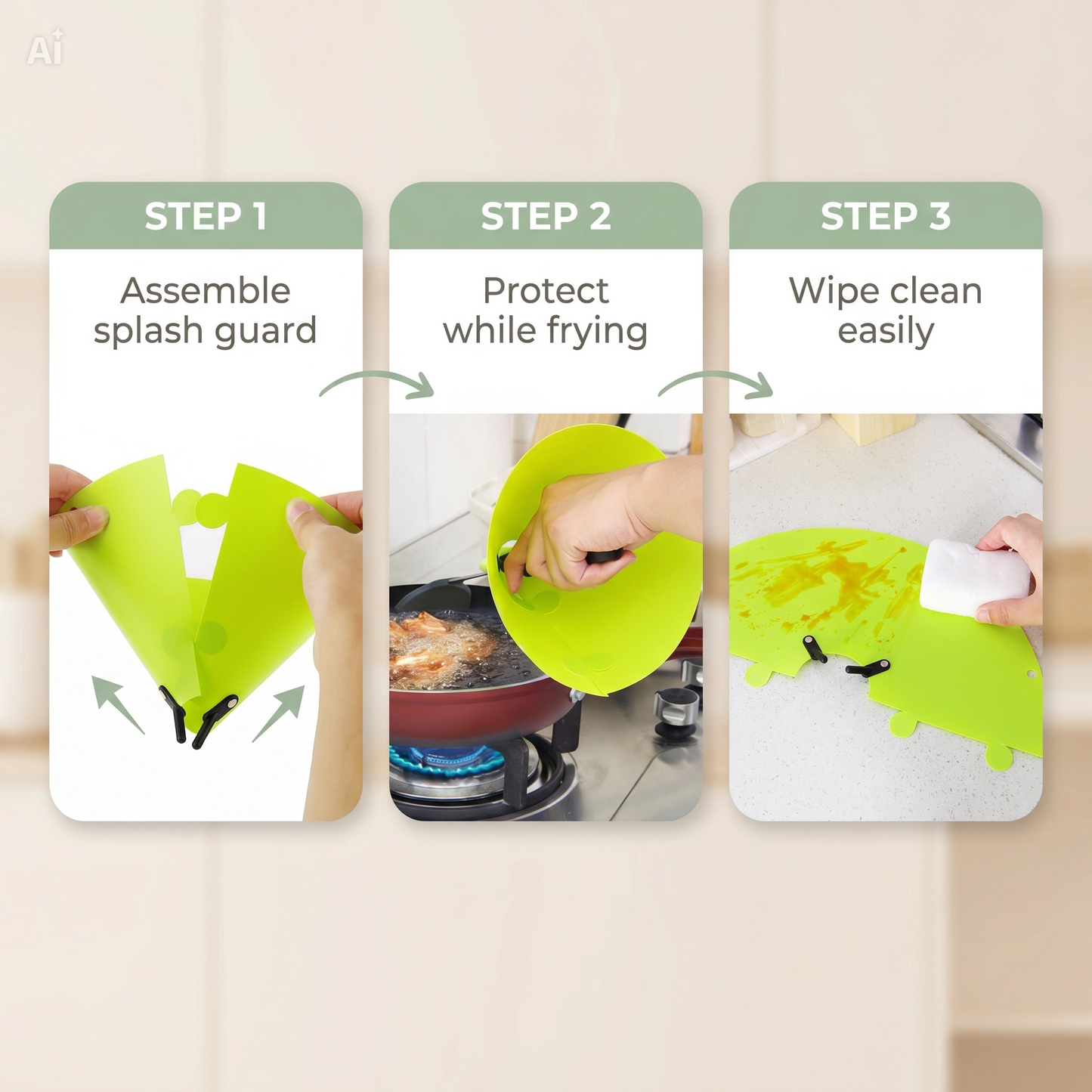 Oil Splash Guard – Reduce Splatter While Cooking for Disabilities & Elderly