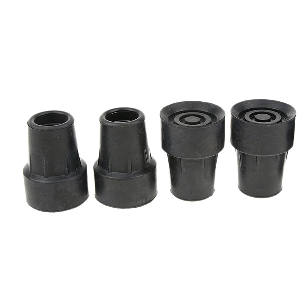 4-Piece Anti-Skid Rubber Pads for Walking Sticks & Crutches | Enhanced Stability
