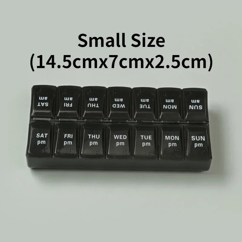 Weekly Portable Pill Case 14 Grids | Organiser for Elderly & Disabilities