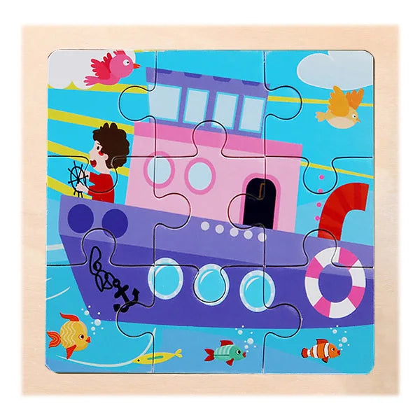 9 Piece Wooden Puzzle | Simple, Fun & Educational Toy