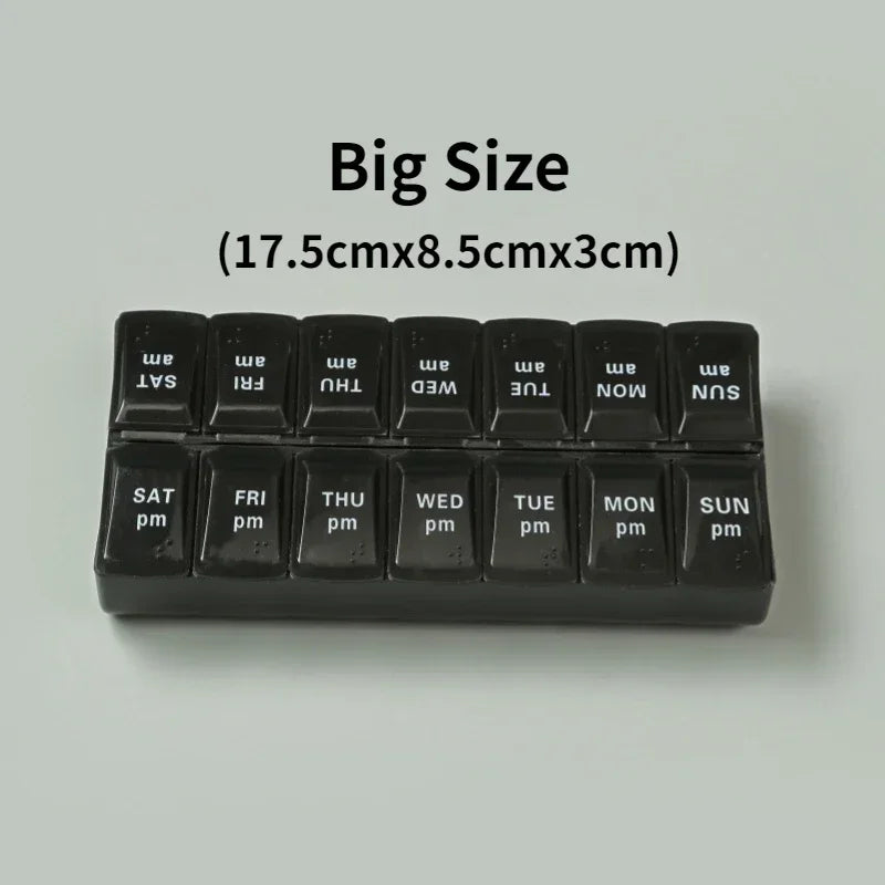 Weekly Portable Pill Case 14 Grids | Organiser for Elderly & Disabilities