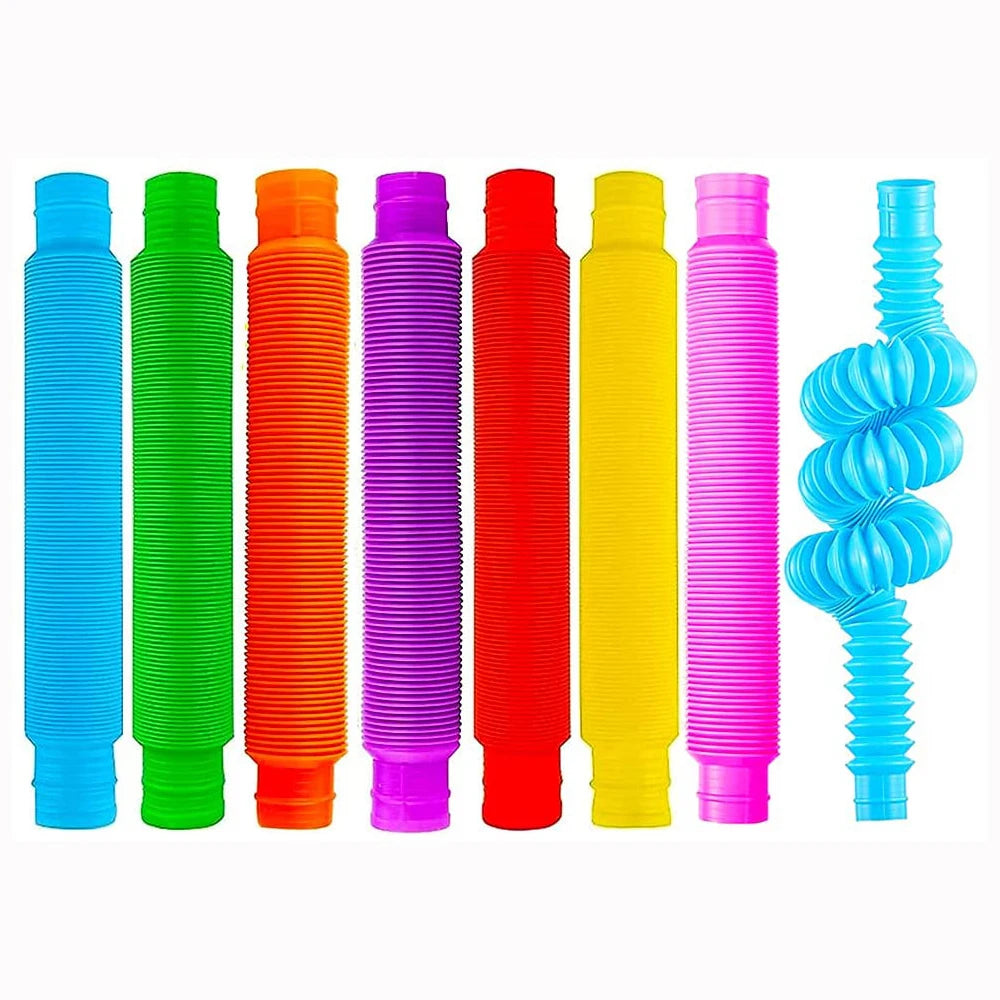 8-Pack Large Pop Tubes Fidget Toys | Focus, Relaxation & Sensory Play for People with Disabilities
