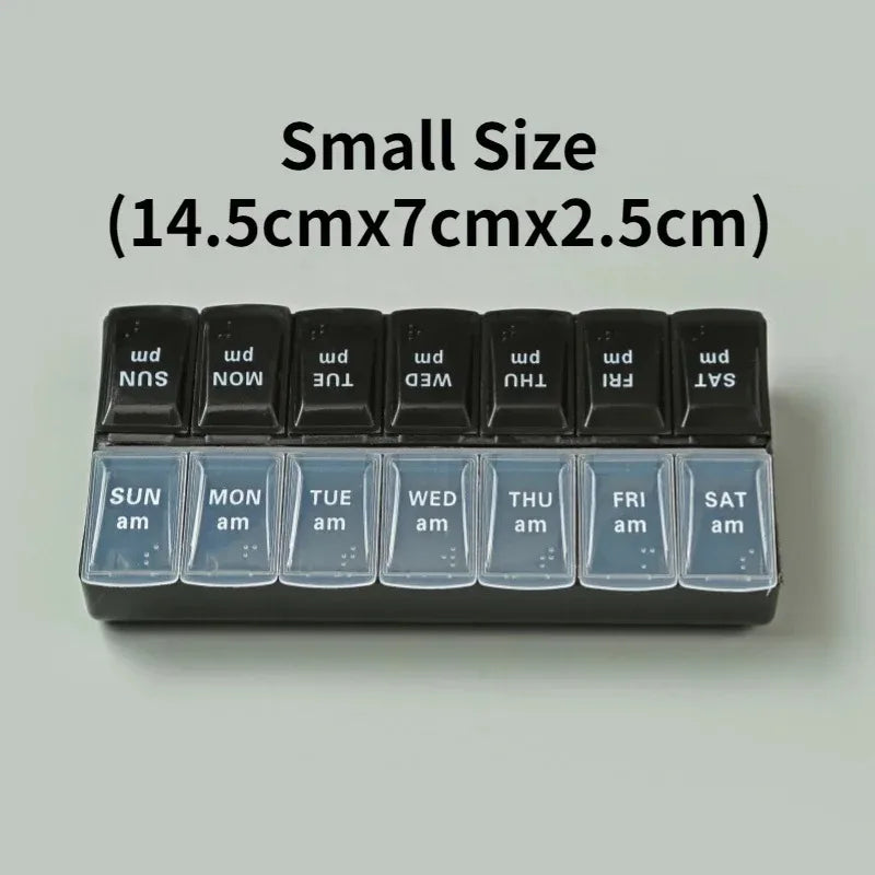 Weekly Portable Pill Case 14 Grids | Organiser for Elderly & Disabilities