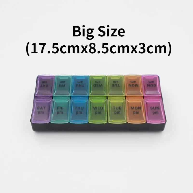 Weekly Portable Pill Case 14 Grids | Organiser for Elderly & Disabilities