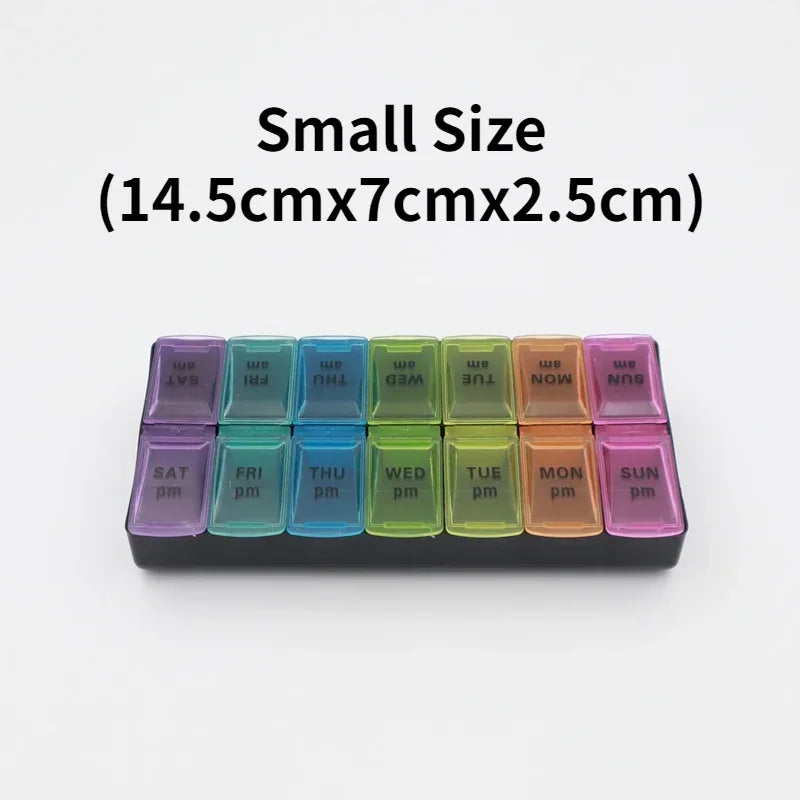 Weekly Portable Pill Case 14 Grids | Organiser for Elderly & Disabilities