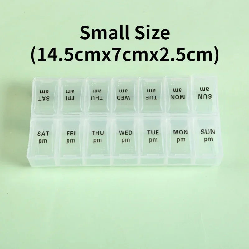 Weekly Portable Pill Case 14 Grids | Organiser for Elderly & Disabilities
