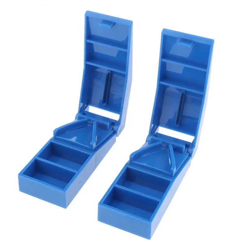 1-2pcs Blue Durable Pill Cutters | Easy Medication Splitter for Elderly & People with Disabilities