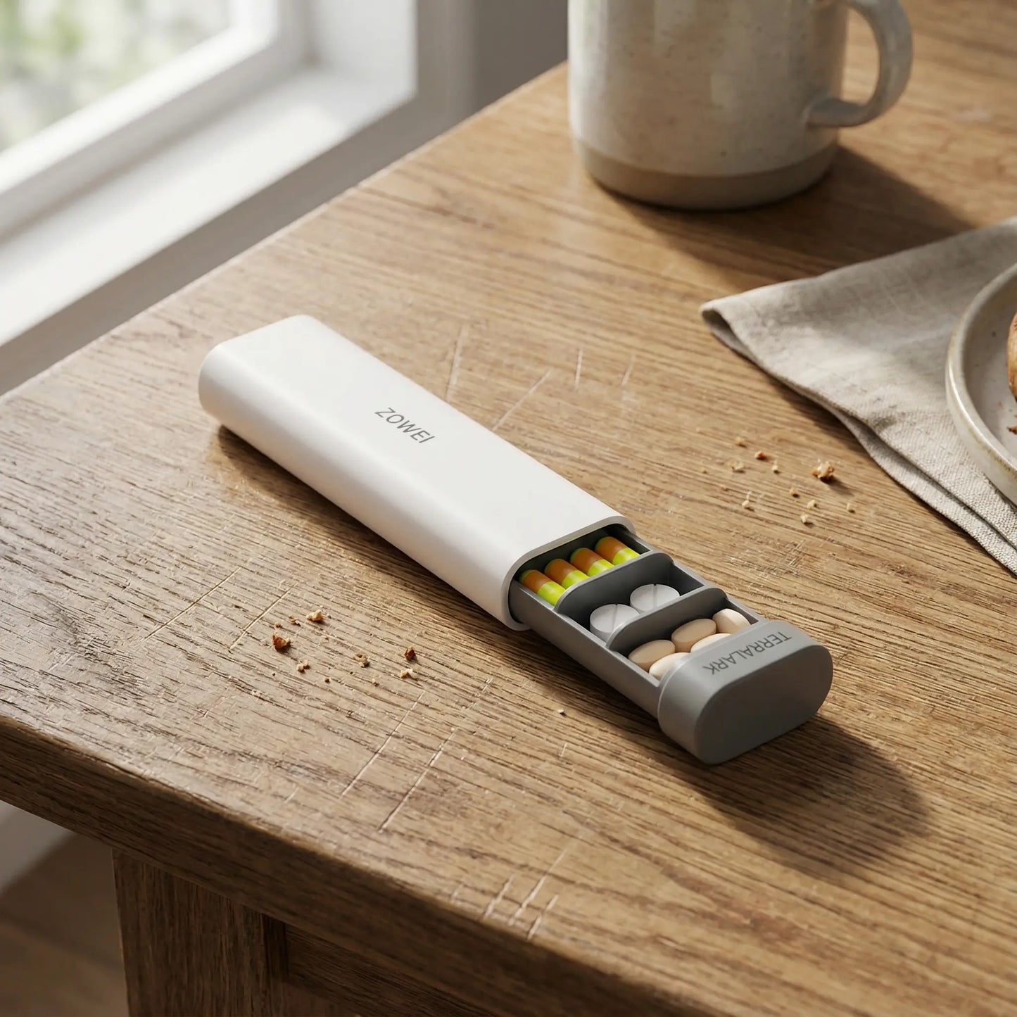 Small 7-Grid Portable Medicine Box | Travel Pill Organiser for Elderly & People with Disabilities