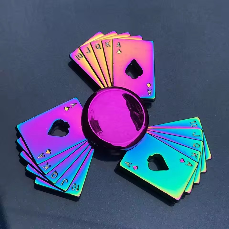 Rainbow Metal Fidget Spinner | Durable Stress Relief Toy for Focus & Calm