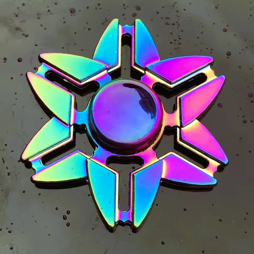 Rainbow Metal Fidget Spinner | Durable Stress Relief Toy for Focus & Calm