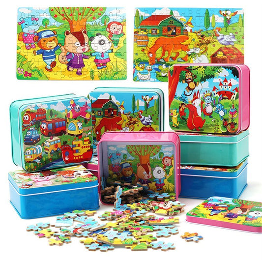 80PC Wooden Puzzle Set | Cognitive & Fine Motor Skill Builder for People with Disabilities