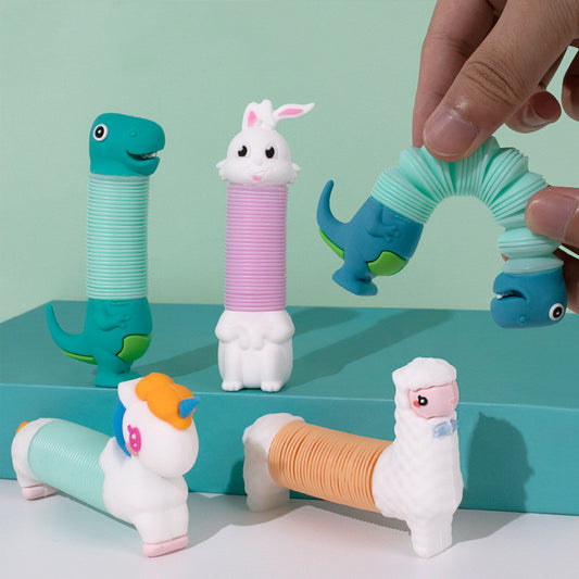 Animal Sensory Push & Pull Pipes | Fine Motor & Focus Toy for Kids & People with Disabilities