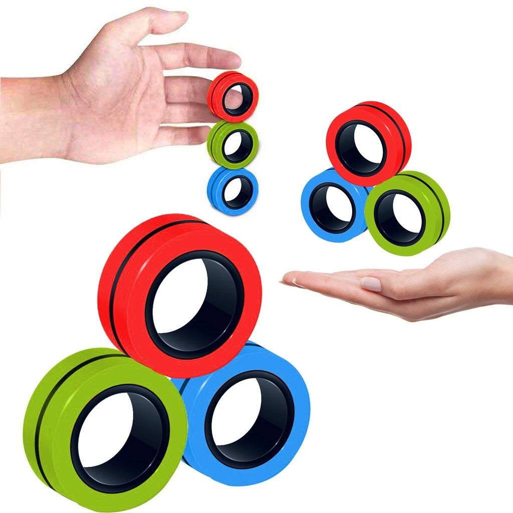 Magnetic Rings Fidget | Stress Relief, Focus Tool & Fine Motor for People with Disabilities
