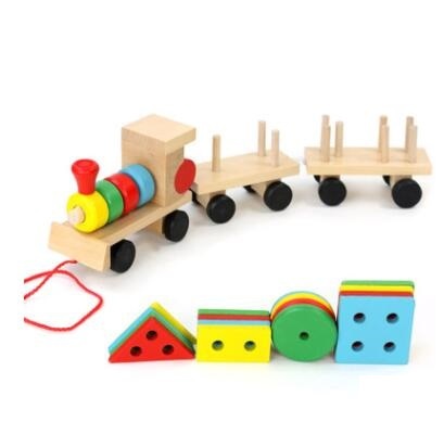 Wooden Shape Matching/ Stacking Train | Early Learning & Fine Motor Toy for Kids with Disabilities
