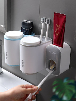 Wall Mounted Automatic Toothpaste Dispenser & Toothbrush Holder | Hands-Free System for Seniors & Disabilities