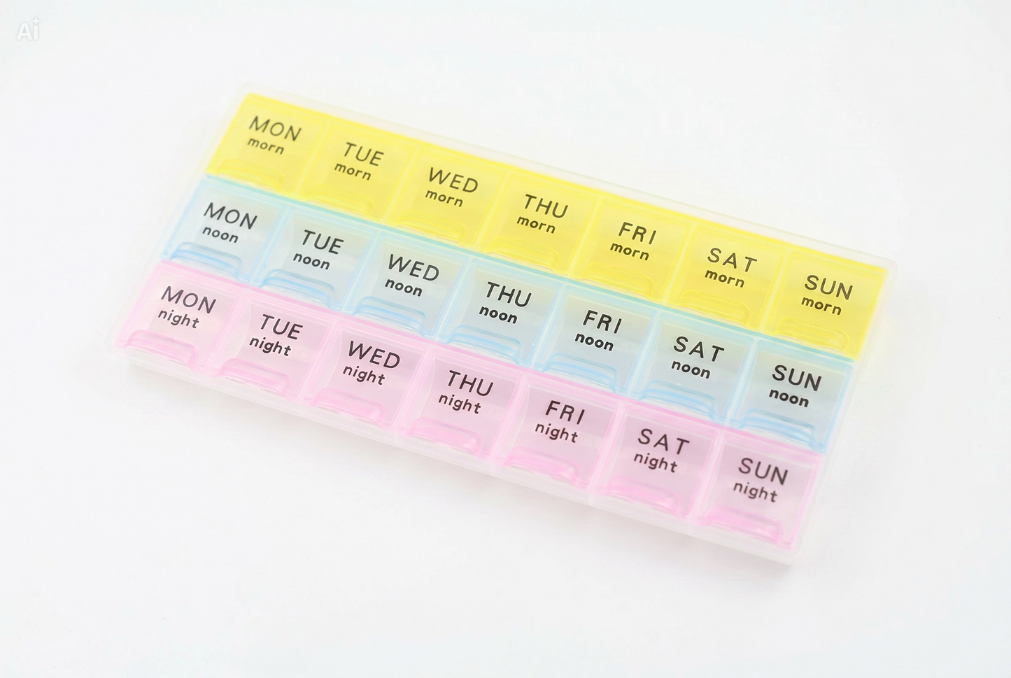 Pill Organiser – Morning, Noon & Night Daily Medication Box