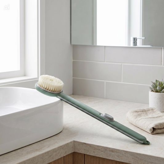 Long Handle Shower Brush with Gel – Detachable, Easy Reach for Seniors & People with Disabilities