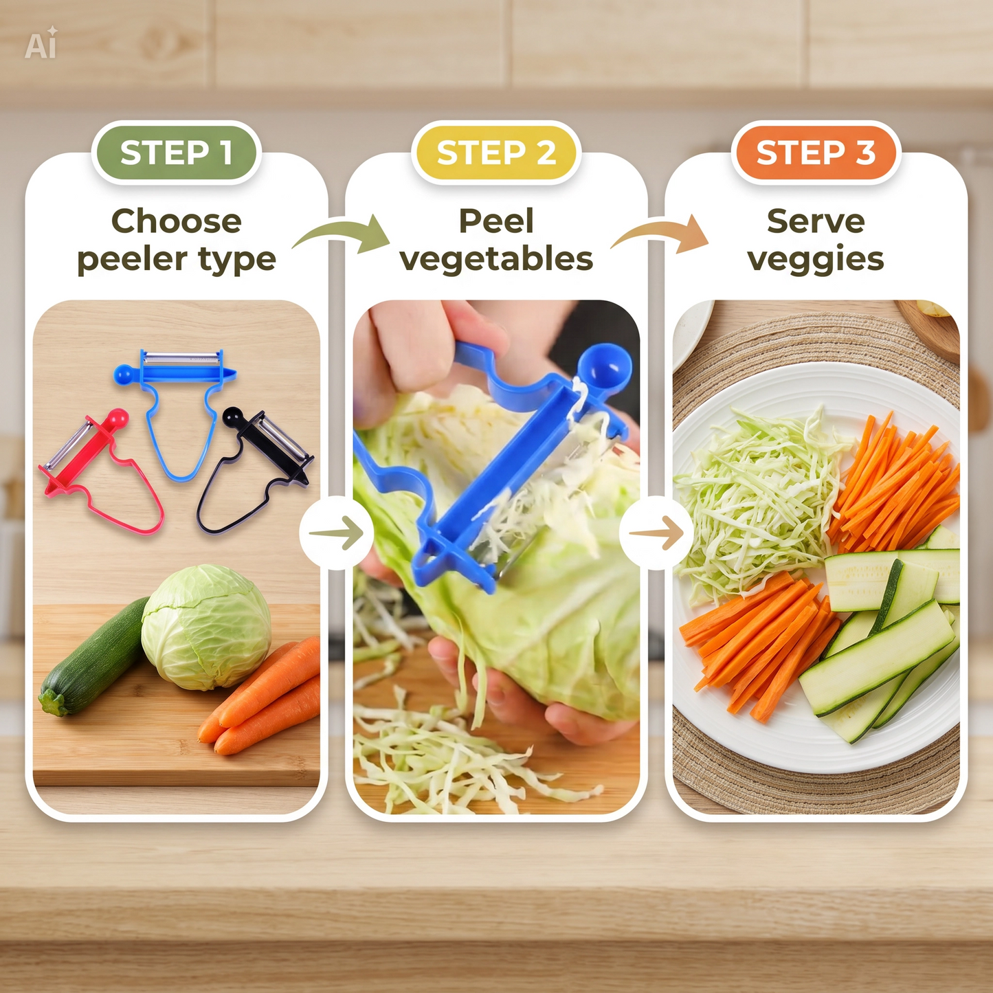 Easy Grip Vegetable Peeler – Stainless Steel Blade for Smooth, Effortless Peeling