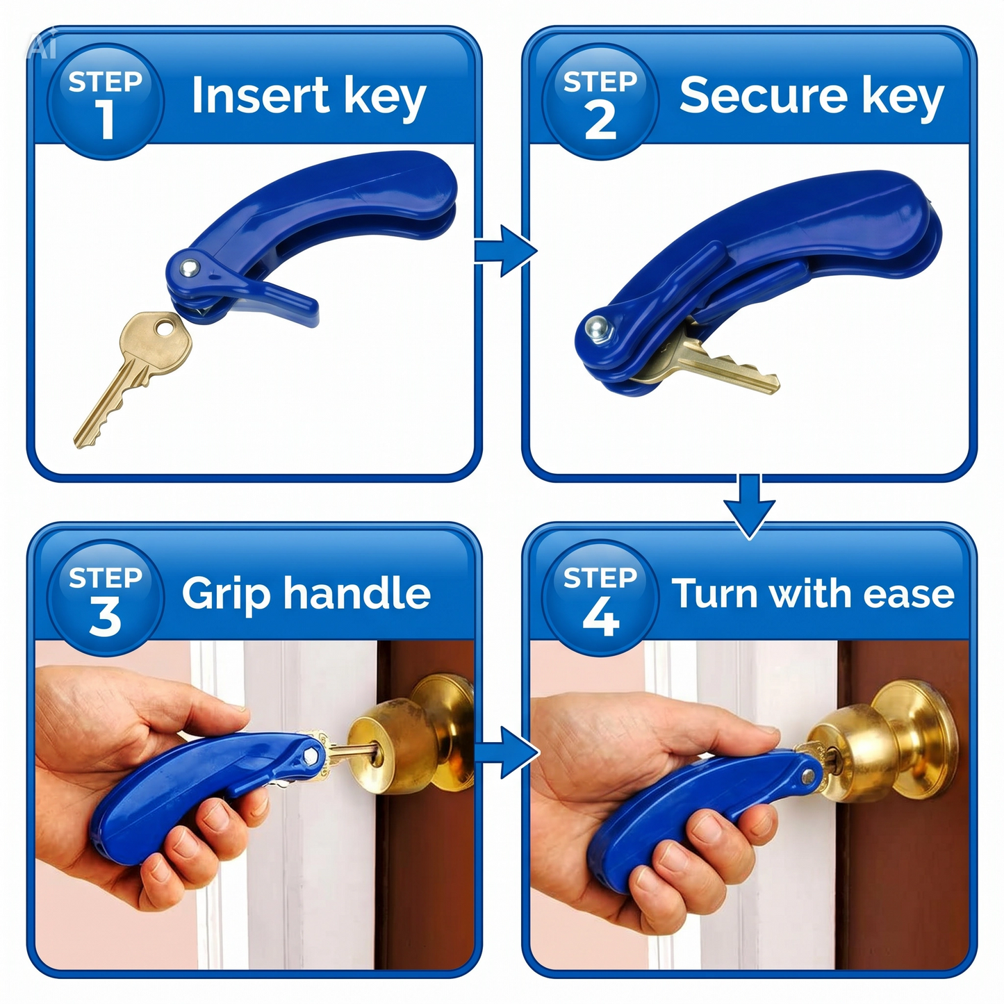 Key Turner Aid – Easy Grip Handle for Seniors & People with Disabilities