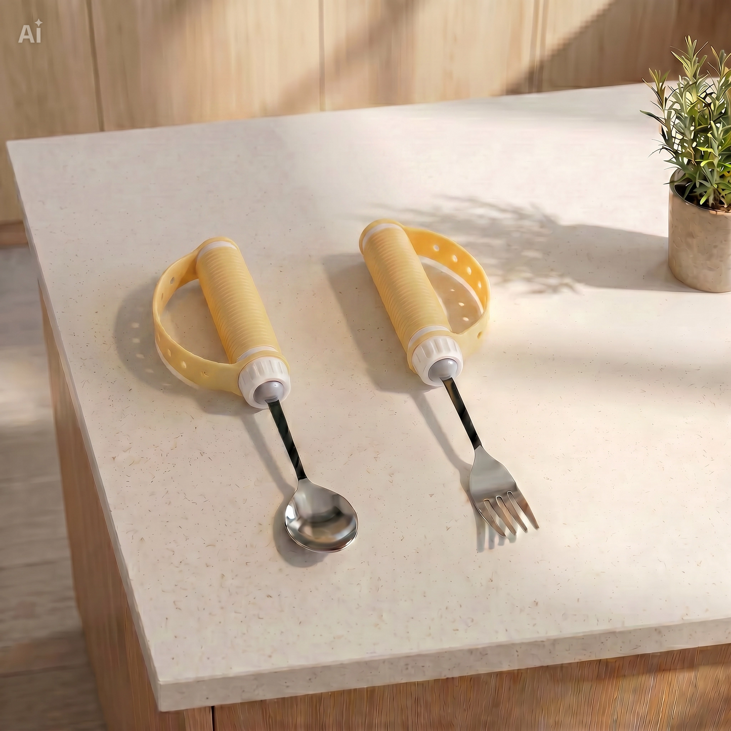 Easy Grip Spoon or Fork – Non-Slip Cutlery for Seniors & People with Disabilities