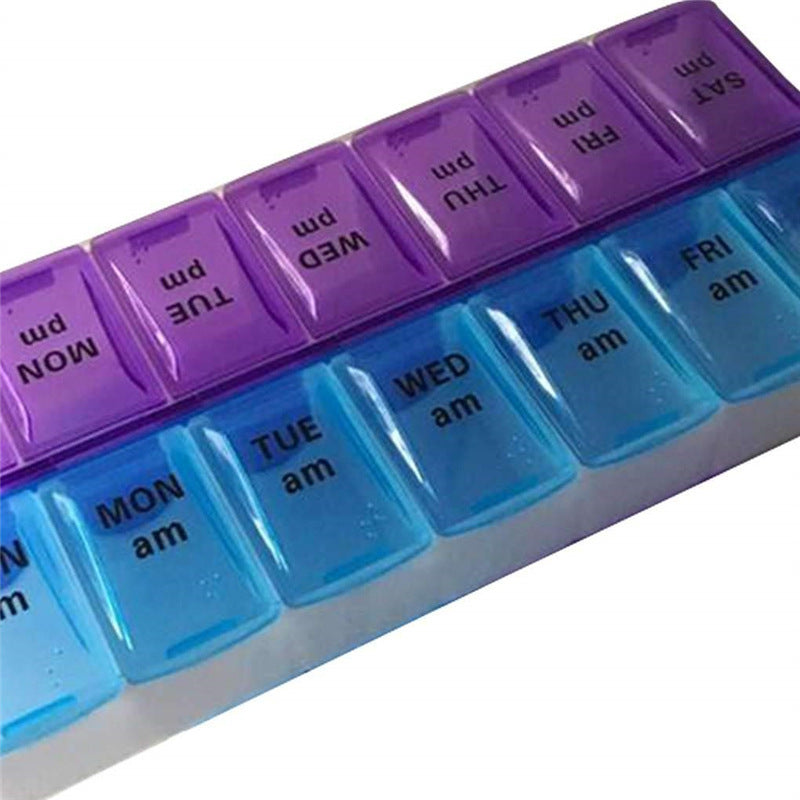 Weekly Portable Pill Case 14 Grids | Organiser for Elderly & People with Disabilities