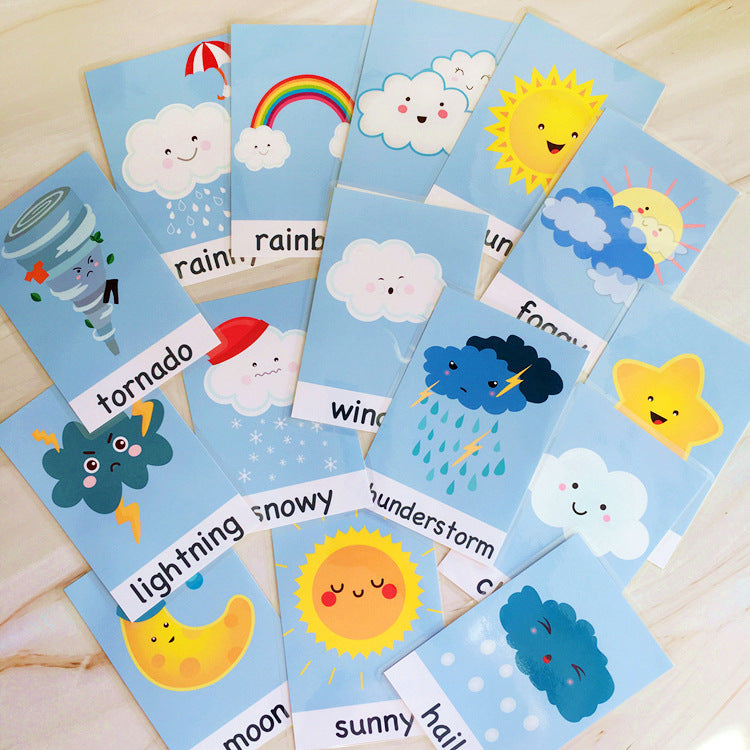 Weather Flash Card Teaching Aids | Visual Learning Support for Kids & People with Disabilities