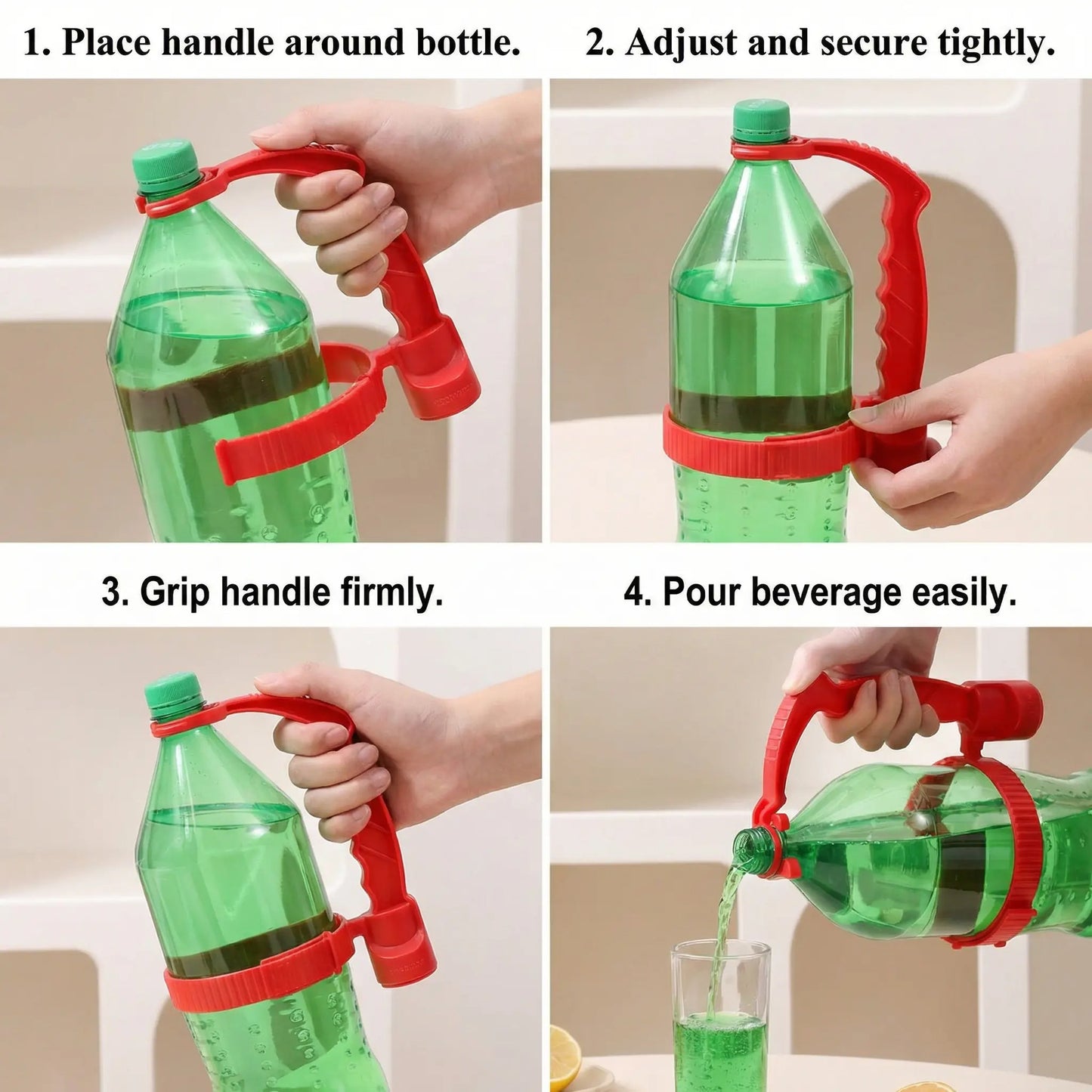 Adjustable Bottle Handle – Easy Grip for Controlled Pouring for Elderly & Disabled