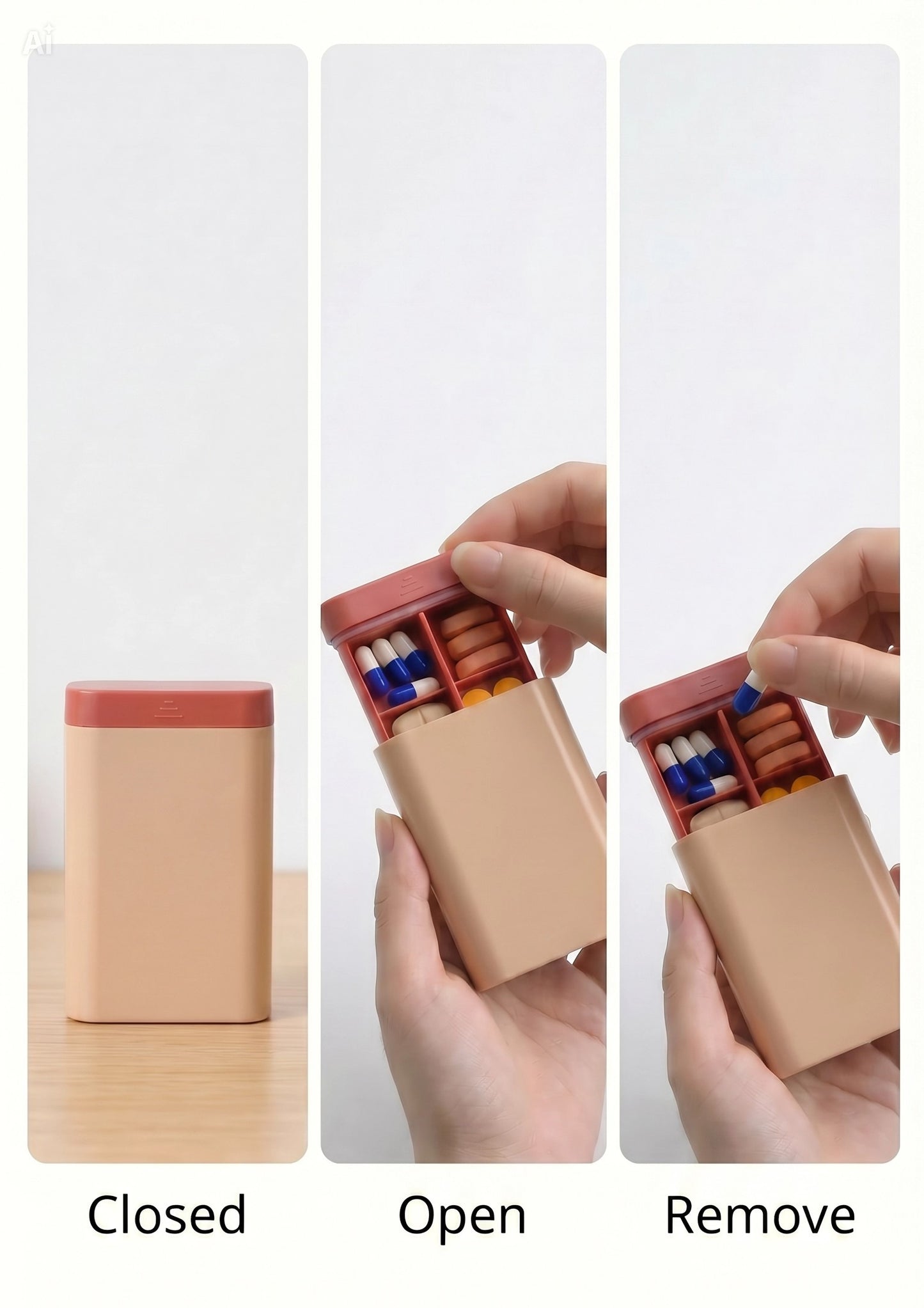 7-Day Travel Pill Organiser – Easy-Open Weekly Medication Box