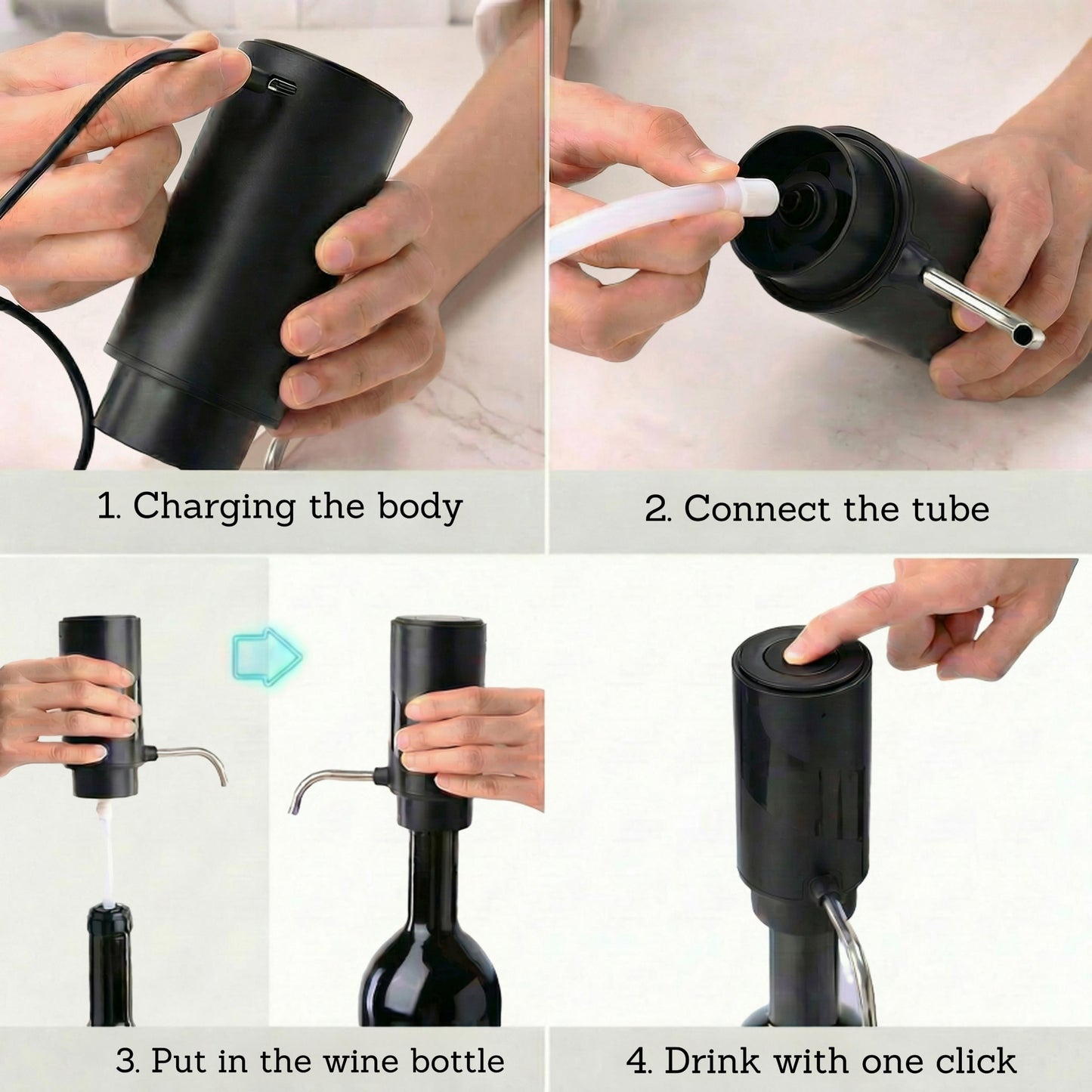 Electric Wine Decanter | One-Touch Pour for Seniors & Limited Grip Strength