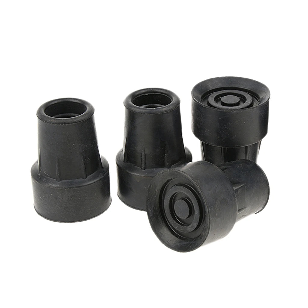 4-Piece Anti-Skid Rubber Pads for Walking Sticks & Crutches | Enhanced Stability