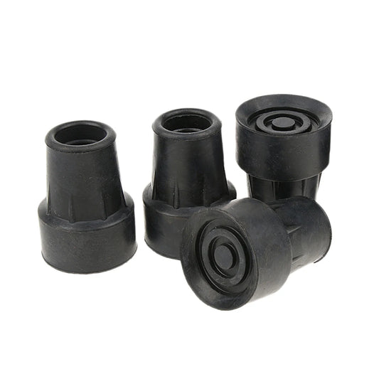 4-Piece Anti-Skid Rubber Pads for Walking Sticks & Crutches | Enhanced Stability
