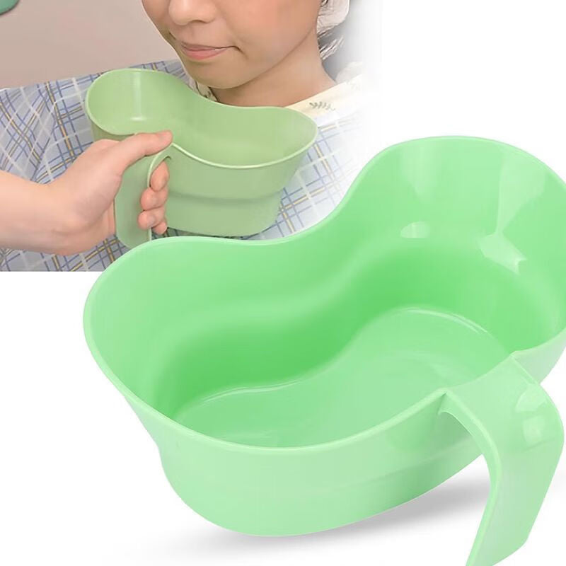 Oral Care Portable Plastic Basin | Lightweight, Easy-Grip Oral Care Bowl for Elderly, Disabled & Bedridden Care
