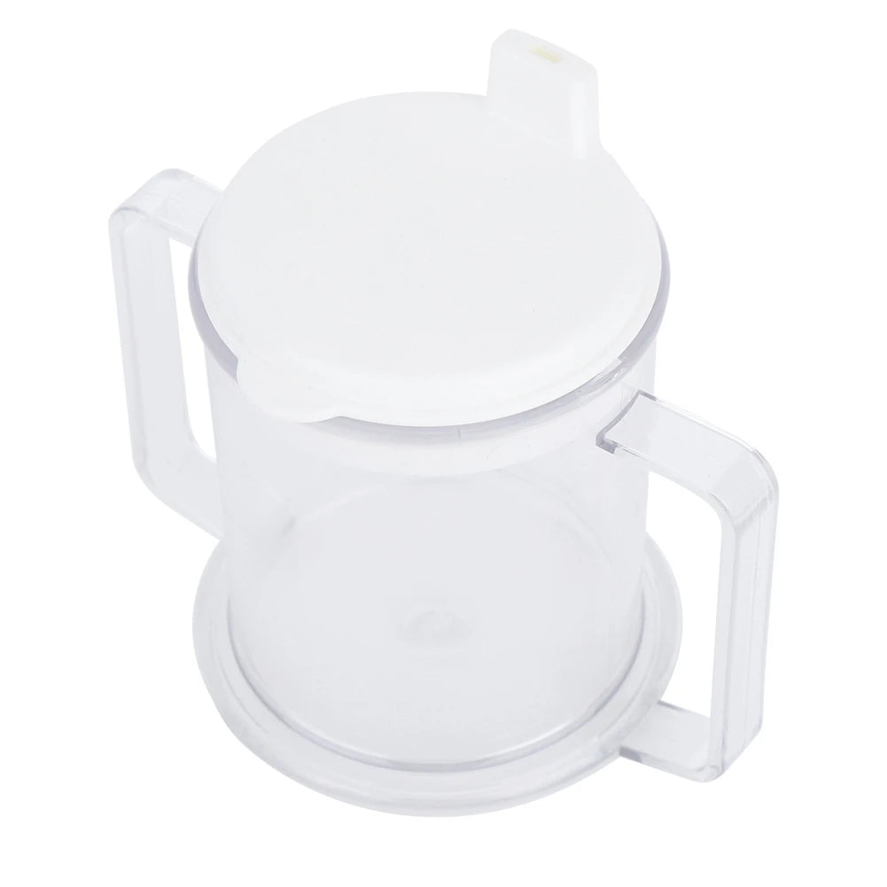 Double Handle Mug | Lightweight Spill-Proof Cup for Elderly & People with Disabilities