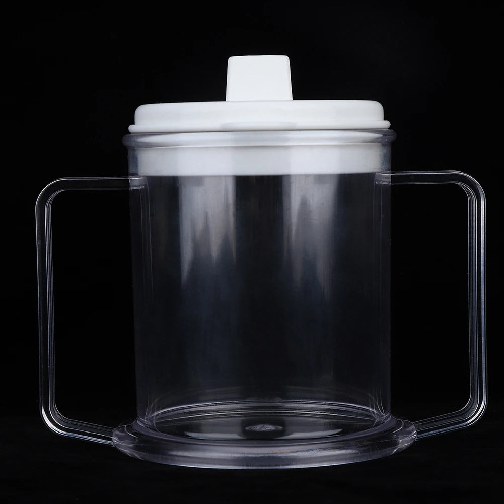 Double Handle Mug | Lightweight Spill-Proof Cup for Elderly & People with Disabilities