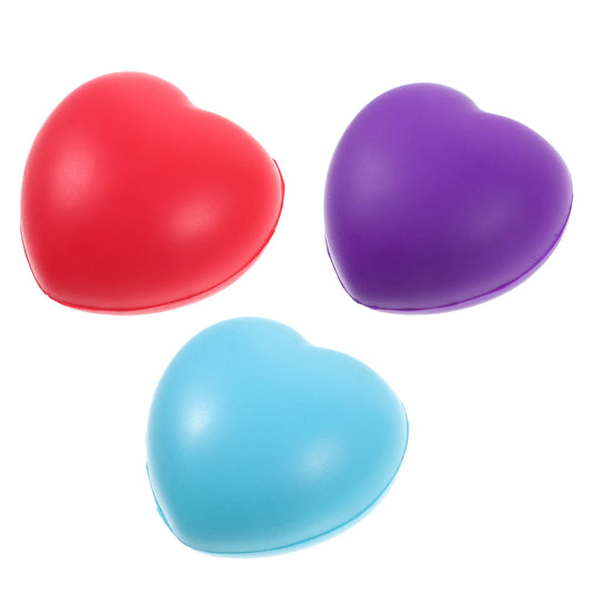 3Pcs Heart Shaped Stress Balls | Stress Relief & Hand Therapy for Disabilities