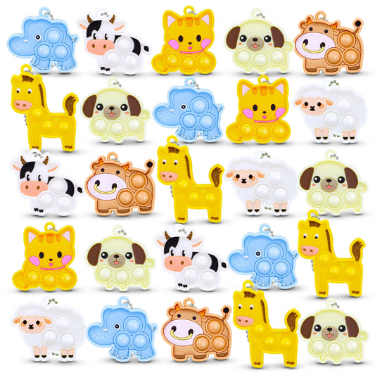 5/20/50PCS Mini Keychain Animal Sensory Fidget Toys | Stress & Anxiety Relief for People with Disabilities
