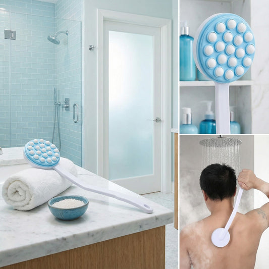 Long-Handle Soap Bath Brush | Easy-Reach Hygiene Aid for Seniors & People with Disabilities