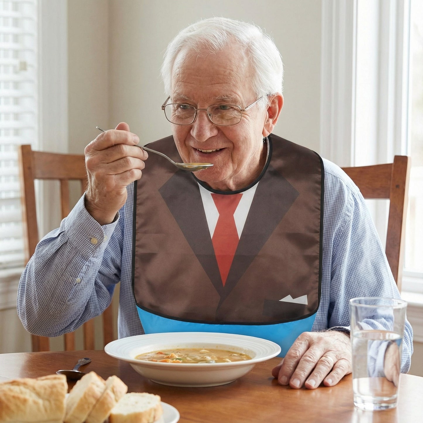 Waterproof Adult Clothing Protector Bib | Easy-Wear Mealtime Aid for Elderly & Disabled