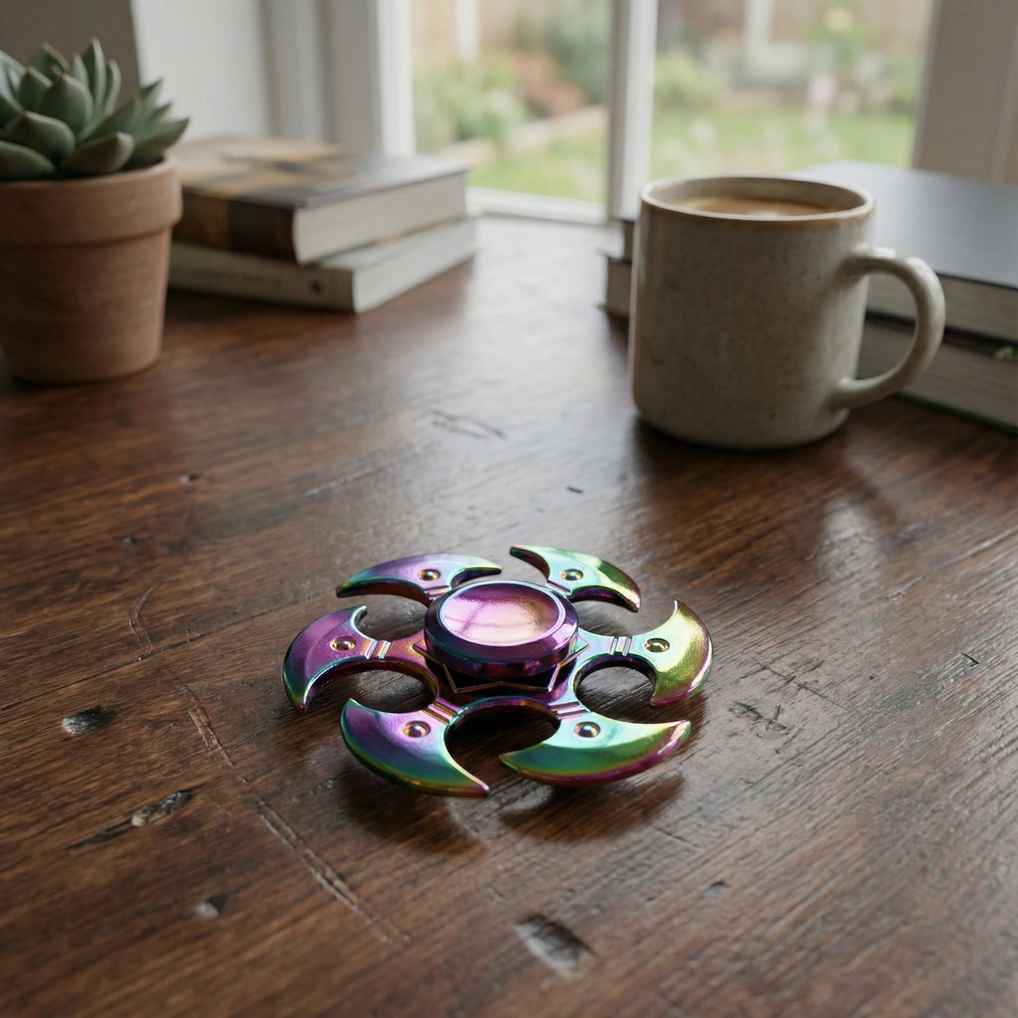 Rainbow Metal Fidget Spinner | Durable Stress Relief Toy for Focus & Calm