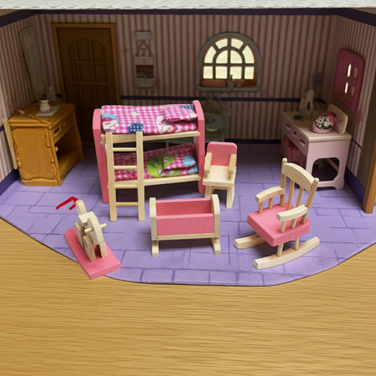 Wooden Dollhouse Play Furniture Set | Imaginative Learning Toy for People with Disabilities
