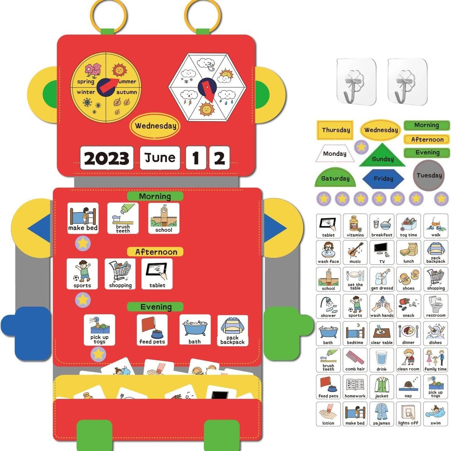 Robot Shaped Visual Schedule | Daily Routine & Time Awareness Tool for People with Autism & Disabilities
