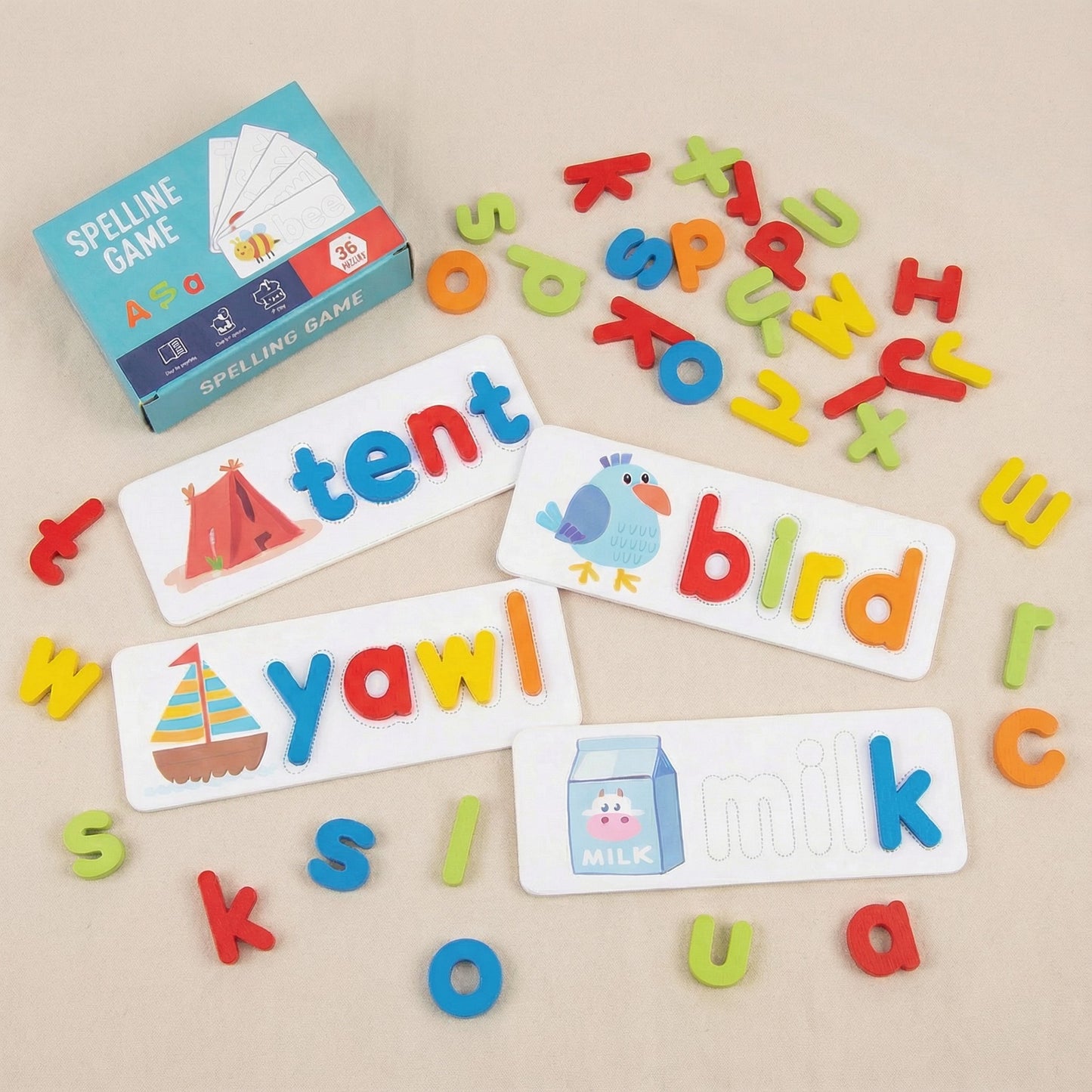 Wooden Spelling Game | Tactile Alphabet Learning Toy for People with Disabilities