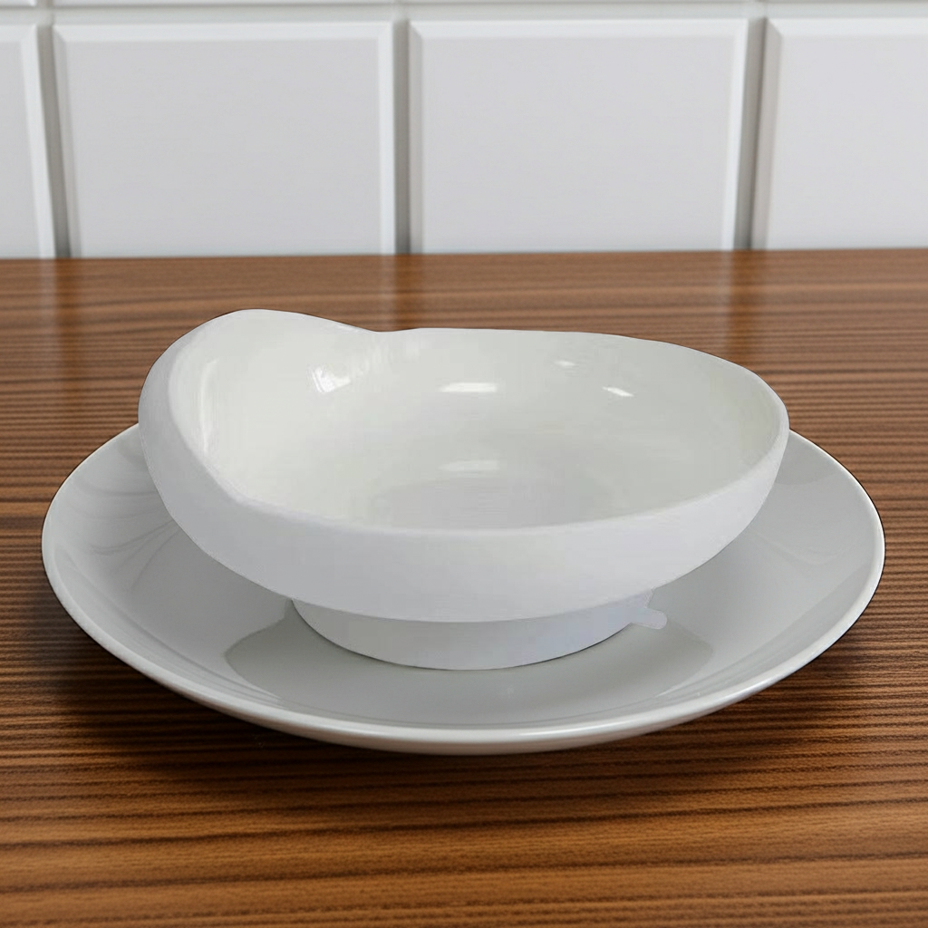 Spill-Proof Scoop Plate | Adaptive Self-Feeding Dinnerware with Anti-Skid Base