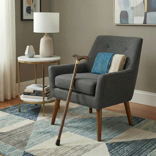 Wooden Walking Stick | Lightweight Anti-Slip Support for Seniors & Disabilities