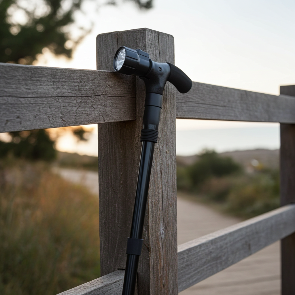 Foldable Walking Stick with LED Light | Mobility Support for Seniors & People with Disabilities