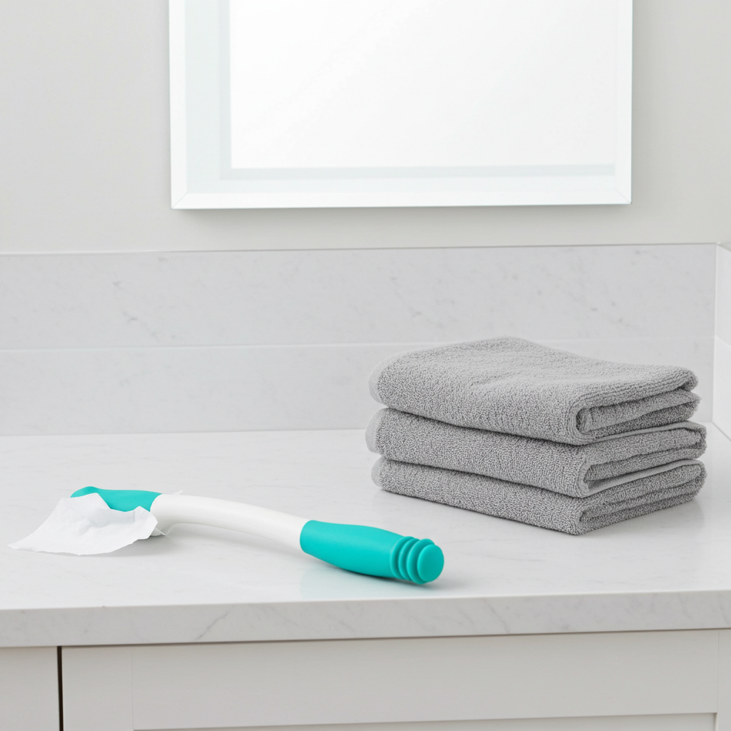 Long Handle Bottom Wiper Aid | Self-Care Toilet Assist Tool for Elderly, Disabled & Limited Mobility